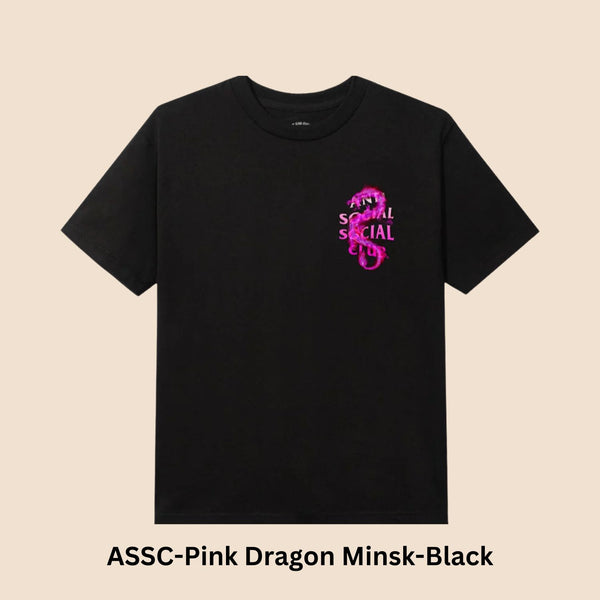 Anti Social Social Club "Dragon Minsk Tee" T-Shirt Style# ANTI-PINK DRAGON MINSK-BLK