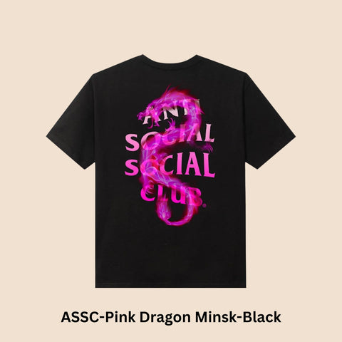 Anti Social Social Club "Dragon Minsk Tee" T-Shirt Style# ANTI-PINK DRAGON MINSK-BLK