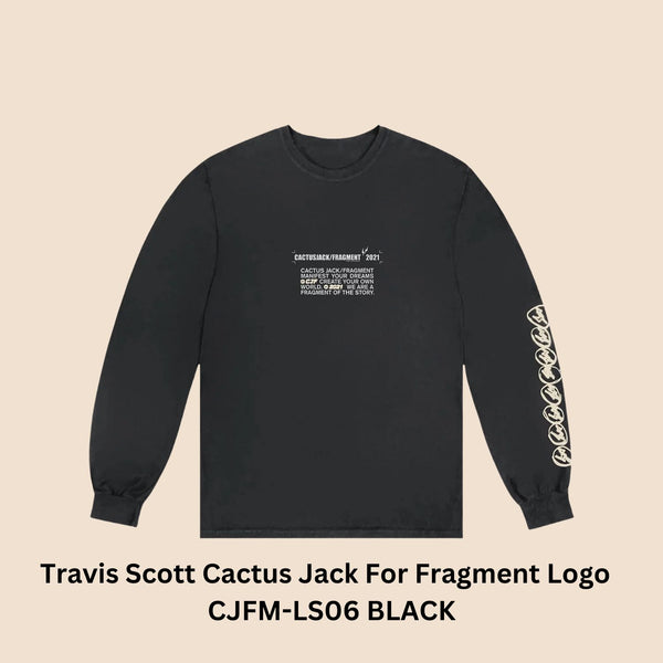 Travis Scott Cactus Jack For Fragment Logo Long-Sleeve "Black" Style# CJFM-LS06 BLACK