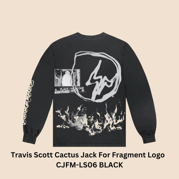 Travis Scott Cactus Jack For Fragment Logo Long-Sleeve "Black" Style# CJFM-LS06 BLACK