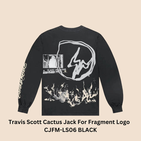 Travis Scott Cactus Jack For Fragment Logo Long-Sleeve "Black" Style# CJFM-LS06 BLACK