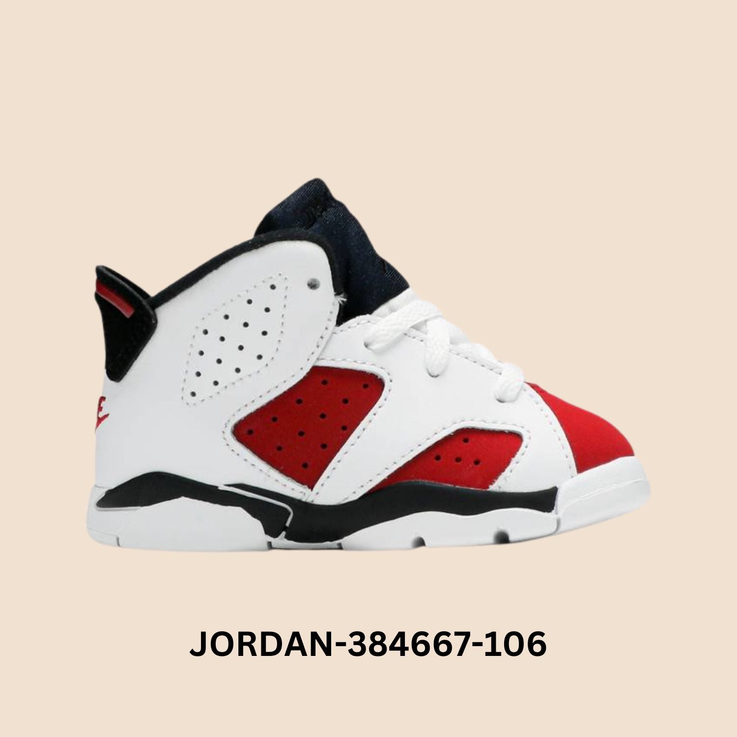 Air Jordan 6 Retro "Carmine" Toddlers Style# 384667-106