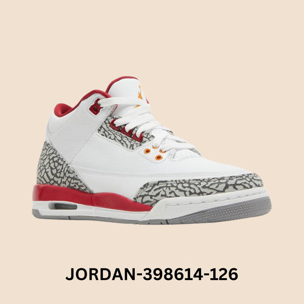 Air Jordan 3 Retro  "CARDINAL RED" Grade School Style# 398614-126