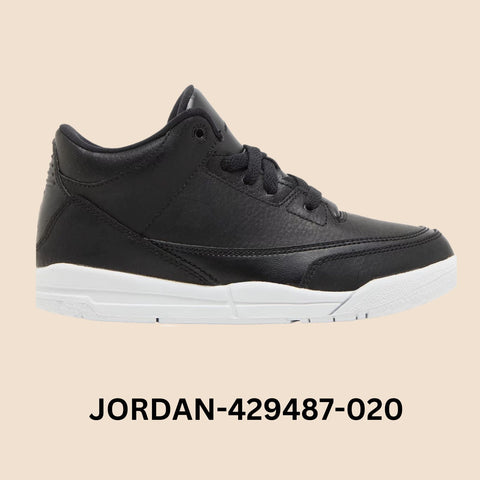 Air Jordan 3 Retro BP "Black" Pre School Style# 429487-020