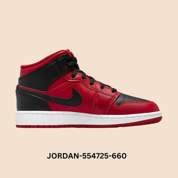 Air Jordan 1 Mid "Reverse Bred" Grade School Style# 554725-660