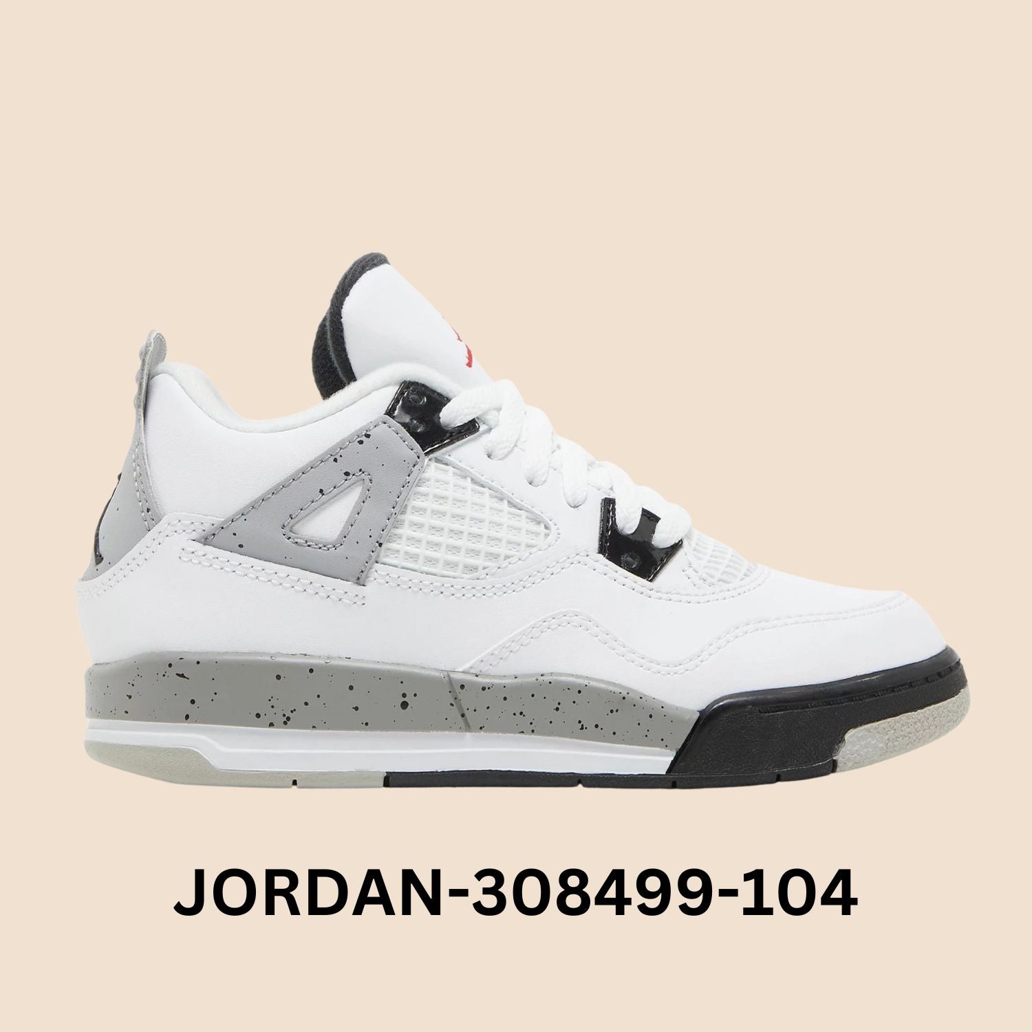 Air Jordan 4 retro "WHITE CEMENT" Little Kids Style# 308499-104