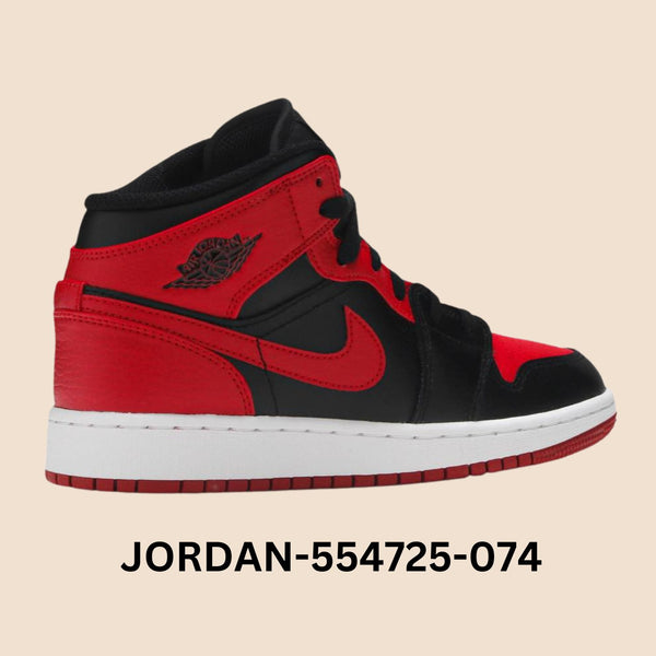 Air Jordan 1 Mid "Banned" Grade School Style# 554725-074