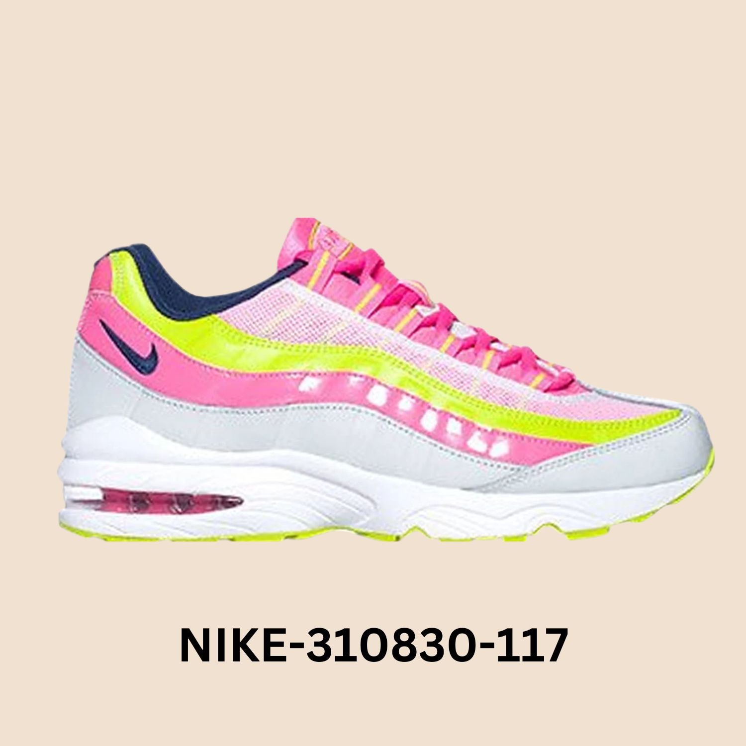 Nike Air Max 95 LE "White Pink Green" Grade School Style# 310830-117