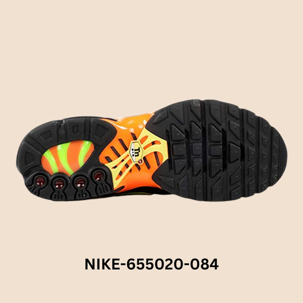 Nike Air Max Plus "Black Volt Total Orange" Grade School Style# 655020-084