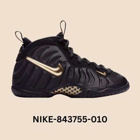 Nike Little Posite Pro "Black METALLIC GOLD" Pre School Style# 843755-010