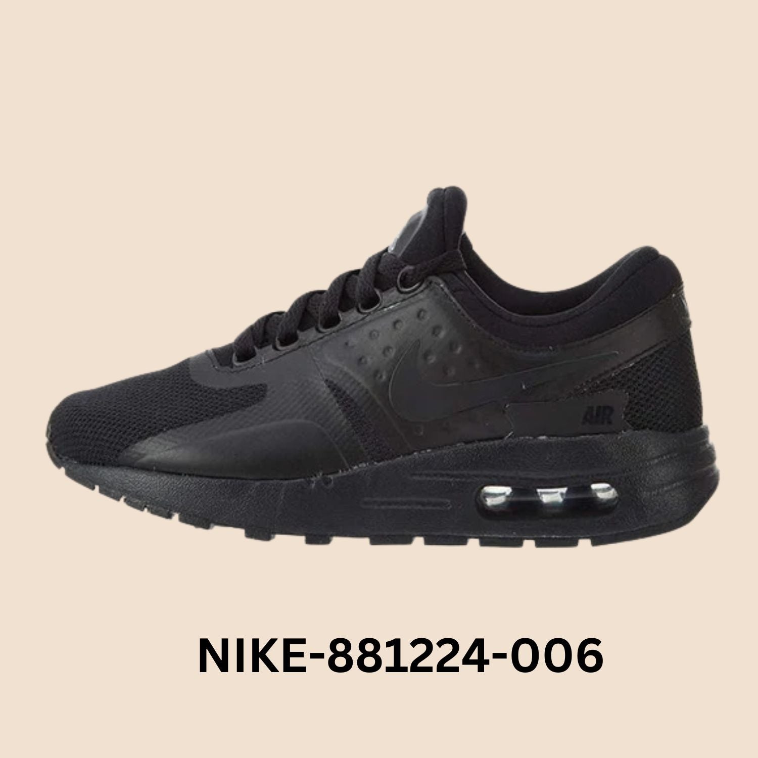 Nike Air Max Zero Essential "Triple Black" Grade School Style# 881224-006