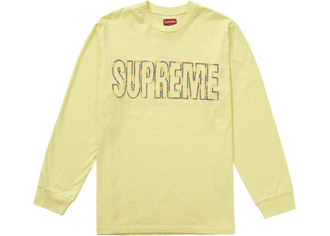 Supreme International L/S Men's Yellow T-shirt #SS19KN66