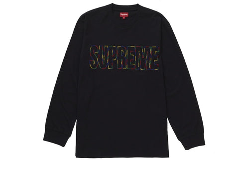 Supreme International L/S Men's Black T-shirt #SS19KN66