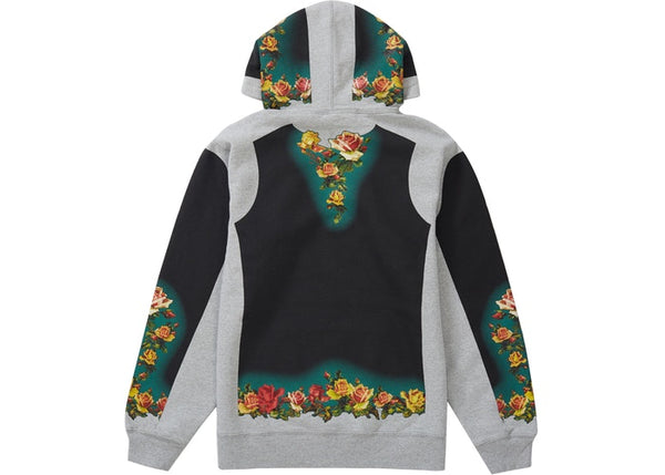 Supreme Jean Paul Gaultier Floral Print Hooded Sweatshirt Grey #SS19SW1