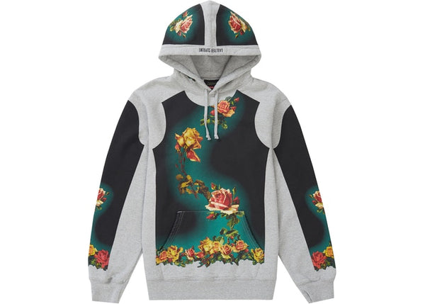 Supreme Jean Paul Gaultier Floral Print Hooded Sweatshirt Grey #SS19SW1