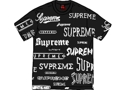 Supreme Multi Logo Tee Black Size Medium