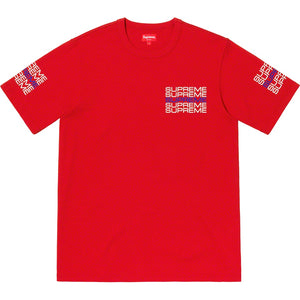 Supreme Stack Logo Tee Red Top for Men's # SS19KN67