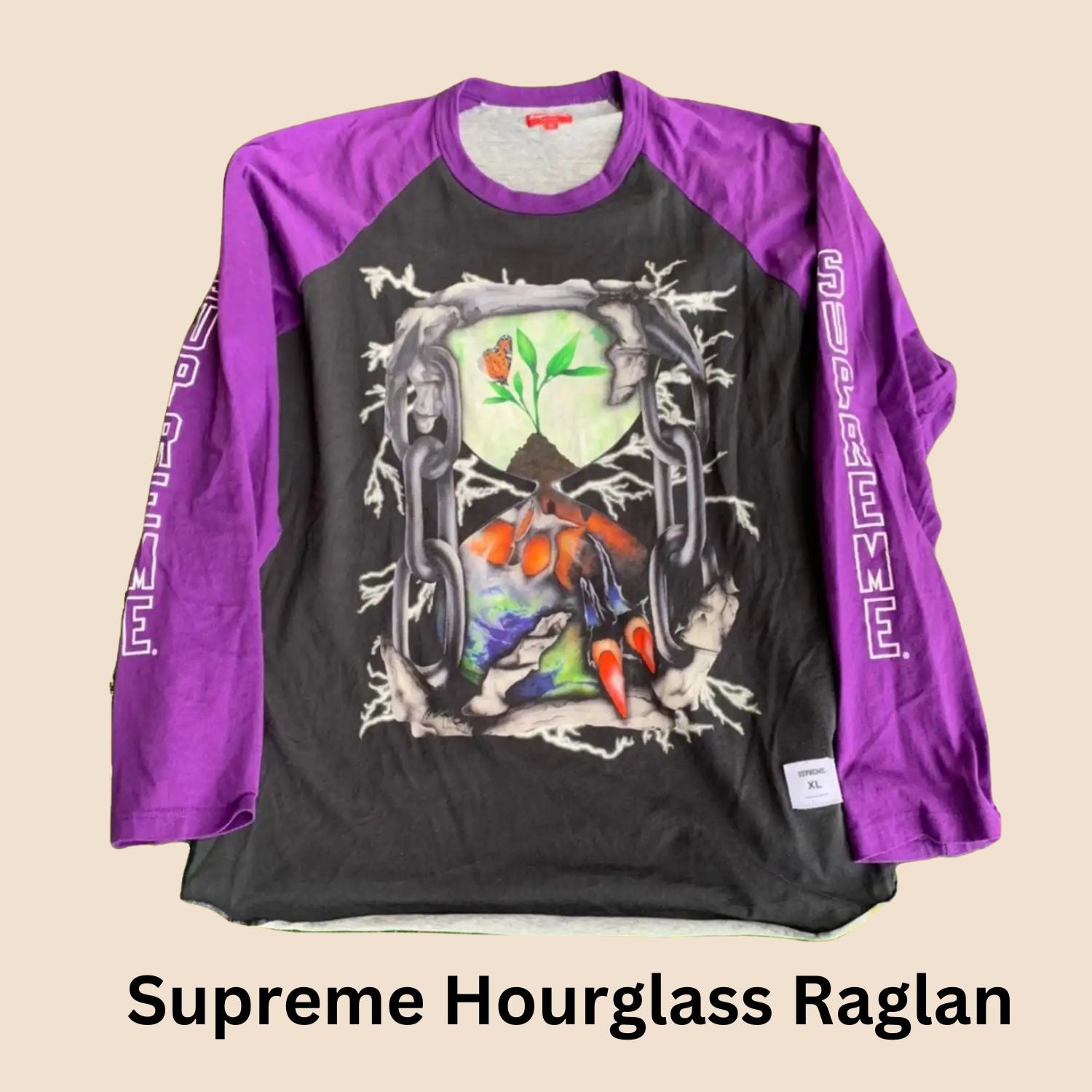 Supreme Hourglass Raglan L/S Top Purple